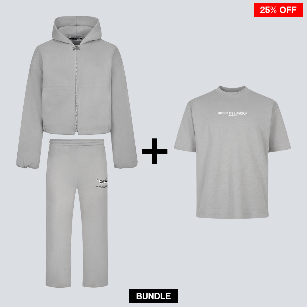 [FULL ZIP] + [LOOSE TEE] + [SWEAT PANTS] - CONCRETE